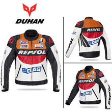 2020 New Knight equipment DUHAN Motorcycle Jacket REPSOL Motorcross Motorbike Jackets made of PU Leather have orange blue color 2024 - buy cheap