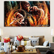 Обои Mortal Kombat с изображением скорпиона, HD, холст, плакаты, принты, настенная живопись, декоративная картина, Современное украшение для дома 2024 - купить недорого