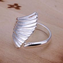 Hot Sale Free Shipping Silver Color Fashion Jewelry Wholesale Charms Fashion Angle Wing Ring for Women Girl R122 2024 - buy cheap