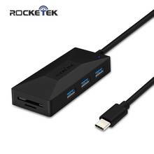 Rocketek multi type-C USB c 3.0 HUB 3 port OTG adapter splitter SD/TF Card Reader for MacBook Air computer PC laptop accessories 2024 - buy cheap