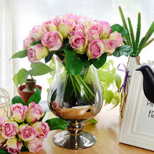 9 головок 25 см настоящий сенсорный розовый Шелковый Искусственный цветок Искусственный Пион Европейское украшение для дома для свадебной вечеринки подарок на день Святого Валентина 2024 - купить недорого