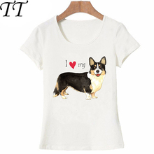 Camiseta con frase I Love my Friend Welsh Corgi para mujer, blusa Hipster para mujer, camisetas informales para mujer 2024 - compra barato