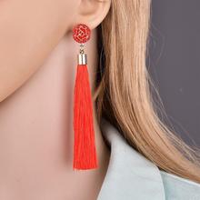 Bohemian Ethnic Flower Long Tassel Dangle Statement Earrings Women Jewelry Gift New 2024 - buy cheap