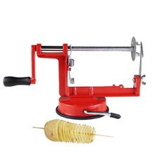 Manual Red Stainless Steel Twisted Potato Apple Slicer Spiral French Fry Cutter 2024 - buy cheap