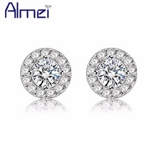 Almei-pendientes de zirconia cúbica para mujer, aretes de zirconia, circonita, zirconita, Color plateado, Blanco/púrpura, 5% de descuento, JS175 2024 - compra barato