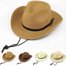 Myzoper chapéu de vaqueiro unissex, chapéu casual de palha para o verão da moda 2019, cor sólida, chapéu de praia para adultos 2024 - compre barato