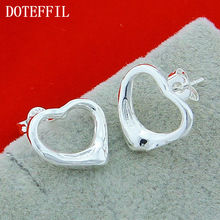 DOTEFFIL 925 Sterling Silver Heart Shape Stud Earrings For Woman Wedding Engagement Fashion Party Charm Jewelry 2024 - buy cheap