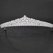 Classic Full 5A CZ Cubic Zirconia Royal Wedding Bridal Silver Tiara Crown Women Girl Party Hair Jewelry Accessories CH10105 2024 - buy cheap