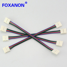Foxanon Brand 4pin RGB Led Strip No Soldering Double Connector Clip Cable Led Tape Extension Wire For 3528 5050 RGB Strip light 2024 - buy cheap