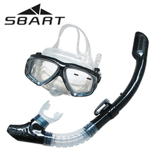 Sbart óculos de natação e snorkel, equipamento para mergulho submarina, lente de vidro temperado, máscara de mergulho, conjunto de snorkel de seco completo 2024 - compre barato