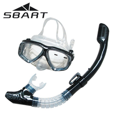 SBART Spearfishing Snorkeling Swim Glasses Equipment Anti-Fog Tempered Glass Lens Scuba Diving Mask Goggles Full-dry Snorkel Set 2024 - buy cheap