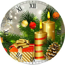 ArtBack DIY 5D алмазная вышивка настенные часы Алмазная картина вышивка крестиком украшение для дома часы Работа свечей Рождество 2024 - купить недорого