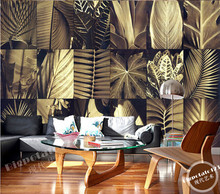 The custom 3D murals, retro Southeast Asian style leaves papel de parede,living room sofa TV wall children bedroom wall paper 2024 - buy cheap