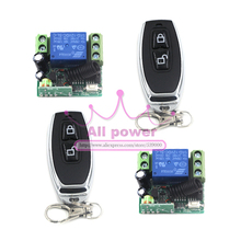 DC 12 V 1 CH 1CH RF Sistema de Interruptor de Controle Remoto Sem Fio Mini Receptor a Bordo, 315/433 MHZ Transmissor 2 e 2 Receptor