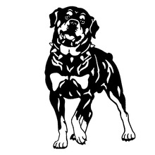 Rottweiler-pegatinas de coche con forma de perro, pegatina de vinilo con personalidad, decoración para coche y camión, S1-0939 negro/plateado, 17x26,2 CM 2024 - compra barato