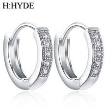H:HYDE Fashion-pendientes de aros elegantes Para mujer, 2 uds. = 1 par de flores blancas brillantes, aretes Para mujer 2024 - compra barato