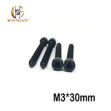 M3 * 30mm 100 peças m3 x30 aço carbono preto cabeça de soquete hexagonal parafuso auto-roscante parafuso modelo 2024 - compre barato