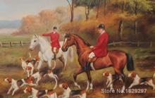 Современная живопись пейзаж лиса Охота от Heywood Hardy Высокое качество ручная роспись лошади и собак искусство на холсте домашний декор 2024 - купить недорого