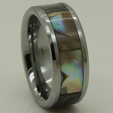 shell inlayed side small bevel 8mm men/women hi tech scratch proof  tungsten ring 2024 - buy cheap