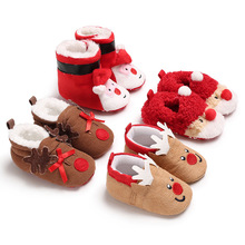 New Arrived Christmas style First walkers Infant boys girls shoes Keep warm In winter Flock Toddlers sneakers Soft Baby boots 2024 - buy cheap