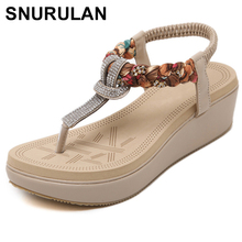 SNURULAN-zapatos bohemios con diamantes para mujer, sandalias informales cómodas, para banquete, E185, novedad de verano, 2018 2024 - compra barato