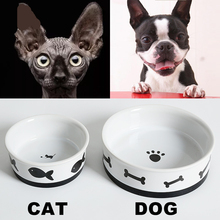 Fashion Various Styles Pet Feeder White Thickening Ceramics Bowl for Dog and Cat Food Water High Quality Non-slip Pet Supplies 2024 - buy cheap