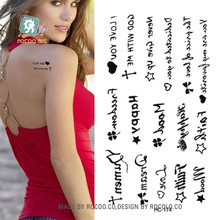 Body Art Sex Products waterproof temporary tattoos paper for men women simple letter design flash tattoo sticker HC1174 2024 - buy cheap