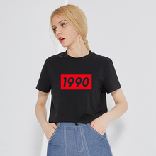 PERSONALISED Year 1990 letter print cotton t shirt for women Graphic Tees Hipster Tumblr tops womens shirt clothingPERSONALISED 2024 - buy cheap