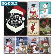 SQ-DGLZ-placa de Metal Vintage para decoración del hogar, cartel de estilo Vintage, bordado, para regalo de Navidad 2024 - compra barato