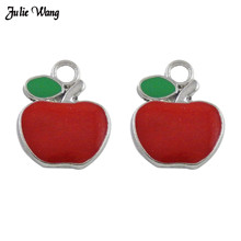 2-20Pcs High Quality Red Apple Pendant Enamel Charms Metal Jewelry Necklace Bracelet DIY Charms Handmade Crafts Accessories 2024 - buy cheap