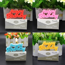 Environmental Solid Color English Happy Birthday Letter Candle Children Kids Baby Shower Birthday Party Ice cream Cake Decor 2024 - buy cheap