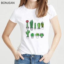 Simple Beauty Cactus t shirt women harajuku kawaii plants printed tshirt femme 90s tumblr top female t-shirt drop shipping 2024 - buy cheap