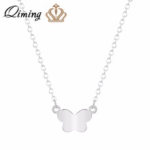 Qiming minúsculo borboleta colar para as mulheres moda jóias acessórios adorável ouro moda corrente colares presente de casamento collier 2024 - compre barato