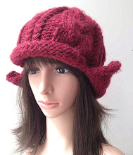 BomHCS 100% Handmade Crimping Curl Ear Muff Knitted Beanie Cap Women Winter Warm Hat 2024 - buy cheap