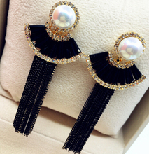 HOT SALE!  NEW Fashion Trendy Elegant Luxurious Zircon and Pearl Long Tassel Chain Drop Earrings For Women Party earing 2024 - buy cheap