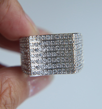 2019 высокое качество серебристый цвет прозрачный CZ Искрящийся фианит свадебный браслет размер 8-10 мужское обручальное кольцо 2024 - купить недорого