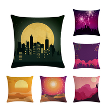 Fireworks Cushion Cover Desert Scenic Printed Pillowcases Cotton Linen Square 45*45CM On Sofa Bed Throw Pillow Case ZY645 2024 - buy cheap