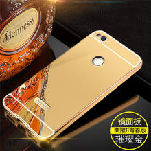 New Hot! Luxury Gold plating Aluminum Bumper + Mirror Acrylic Back Case For Huawei honor 8 Lite/Ascend P8 Lite 2017 Cover Capa 2024 - buy cheap