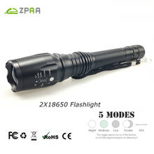 ZPAA XM-L T6 L2  LED Flashlight 3800LM/5000LM Aluminum Waterproof Zoomable 5 Modes Tactical LED Torch Light for 18650 Battery 2024 - buy cheap