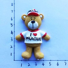 Czech capital city mascot cute bear tourist souvenir magnetic stickers refrigerator 2024 - buy cheap