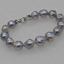GORGEOUS 10-13mm Furrow Kasumigray freshwater pearl bracelet 2024 - buy cheap