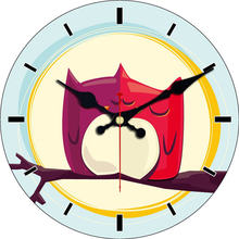 Cute Owl Wall Clock,Wooden Cardboard Wall Clock,Home Antique Style,Home Living Room Decoration,No Ticking Sound 16 inch 2024 - buy cheap