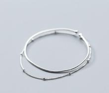 100% Authentic Real. 925 Sterling Silver Fine Jewelry Double Rows Bracelet women's  GTLS749 2024 - buy cheap