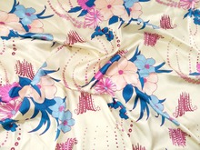 Alta qualidade 19mm branco 100% mulberry tecido de seda cetim tecido flores estampas verão alta costura tecidos para pano vestido 2024 - compre barato