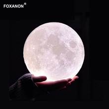 Foxanon lâmpada 3d lua colorida, lâmpada recarregável com sensor sensível ao toque led decorativa 2024 - compre barato