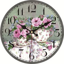 Table Rose Wall Clock,15cm Vintage Wall Clock,Shabby Chic Wooden Cardboard clock, Animals Retro Style Wall Clock 2024 - buy cheap