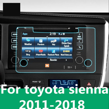 Car styling Navigation Tempered Glass Screen Protector Steel Portective Interior decoration For toyota sienna 2011-2018 2024 - buy cheap