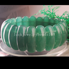 Free Shipping Fashion Jewelry Beautiful Green Jaspe Half Moon Stretch Bracelet 7"  FG6419 2024 - buy cheap