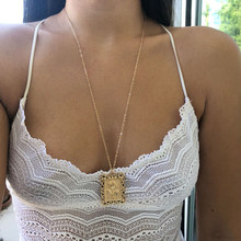 ZCHLGR Necklace Women Gold Color Chain Fashion Long Necklaces Rose Pendant Boho Statement Necklace Collier Femme 2024 - buy cheap