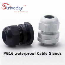 50 unids/lote blanco negro PG16 prensaestopas de Nylon cableado accesorios LED conector de cable glándula a prueba de agua 2024 - compra barato